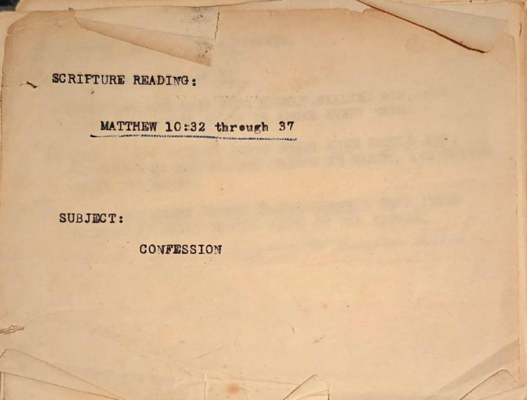 Confession: Church of Christ&nbsp;Sermon